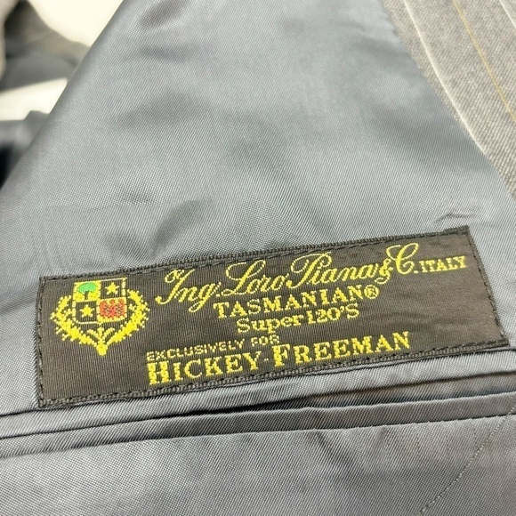 HICKEY FREEMAN Men’s Gray StripeLORO PIANA Sport Coat Suit Jacket Blazer 40 S - Picture 7 of 9